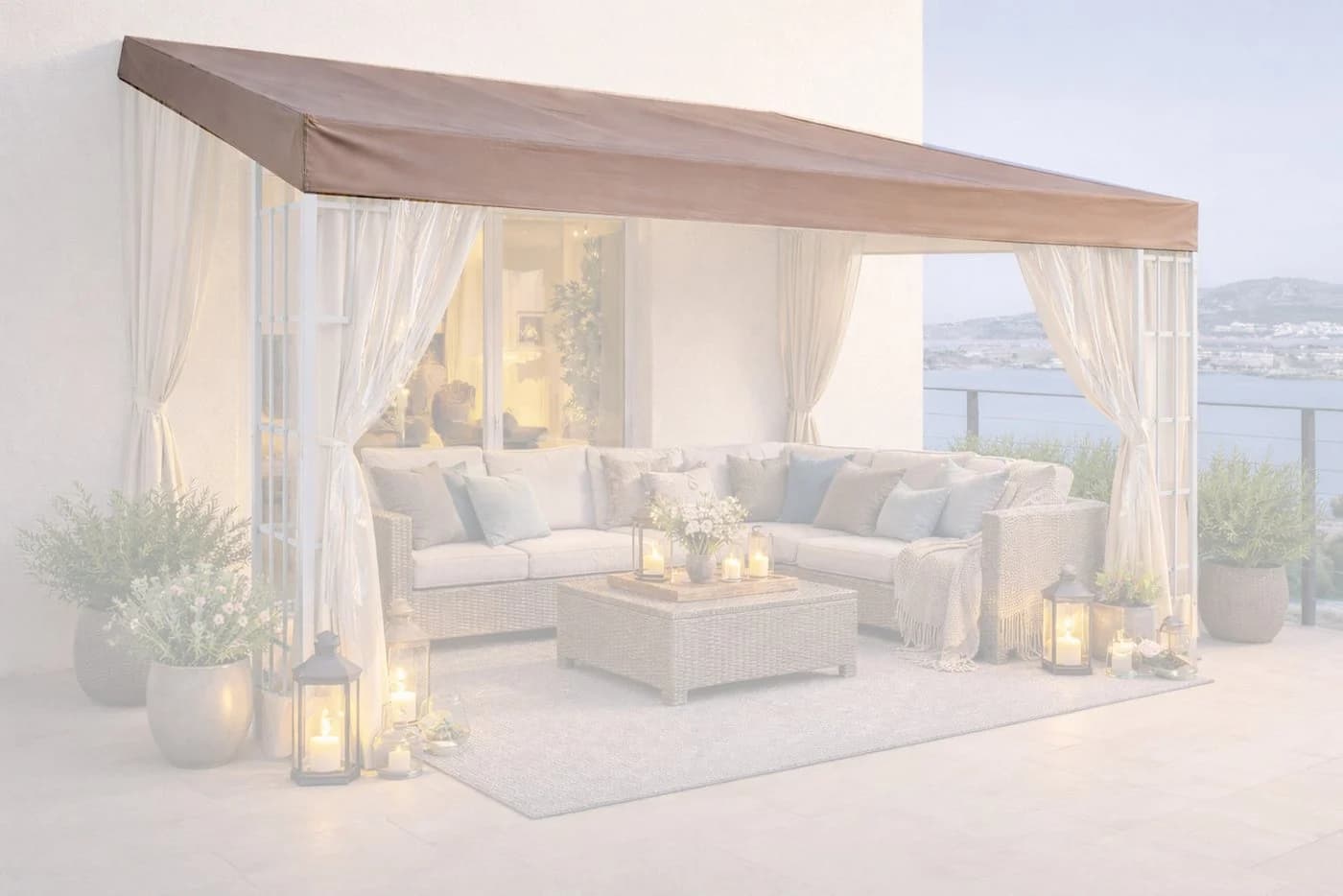 Quick Star Anbaupavillon Ersatzdach 3x4m Beige