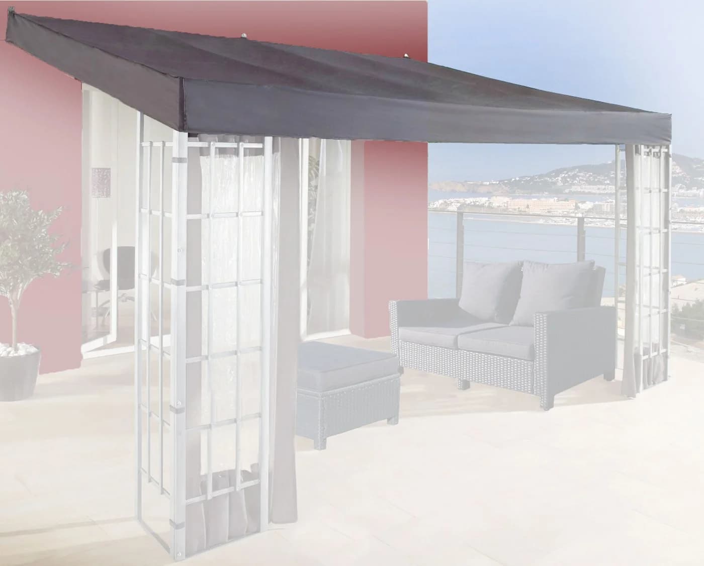 Quick Star Anbaupavillon Ersatzdach Anthrazit 3x4m - Bild 3