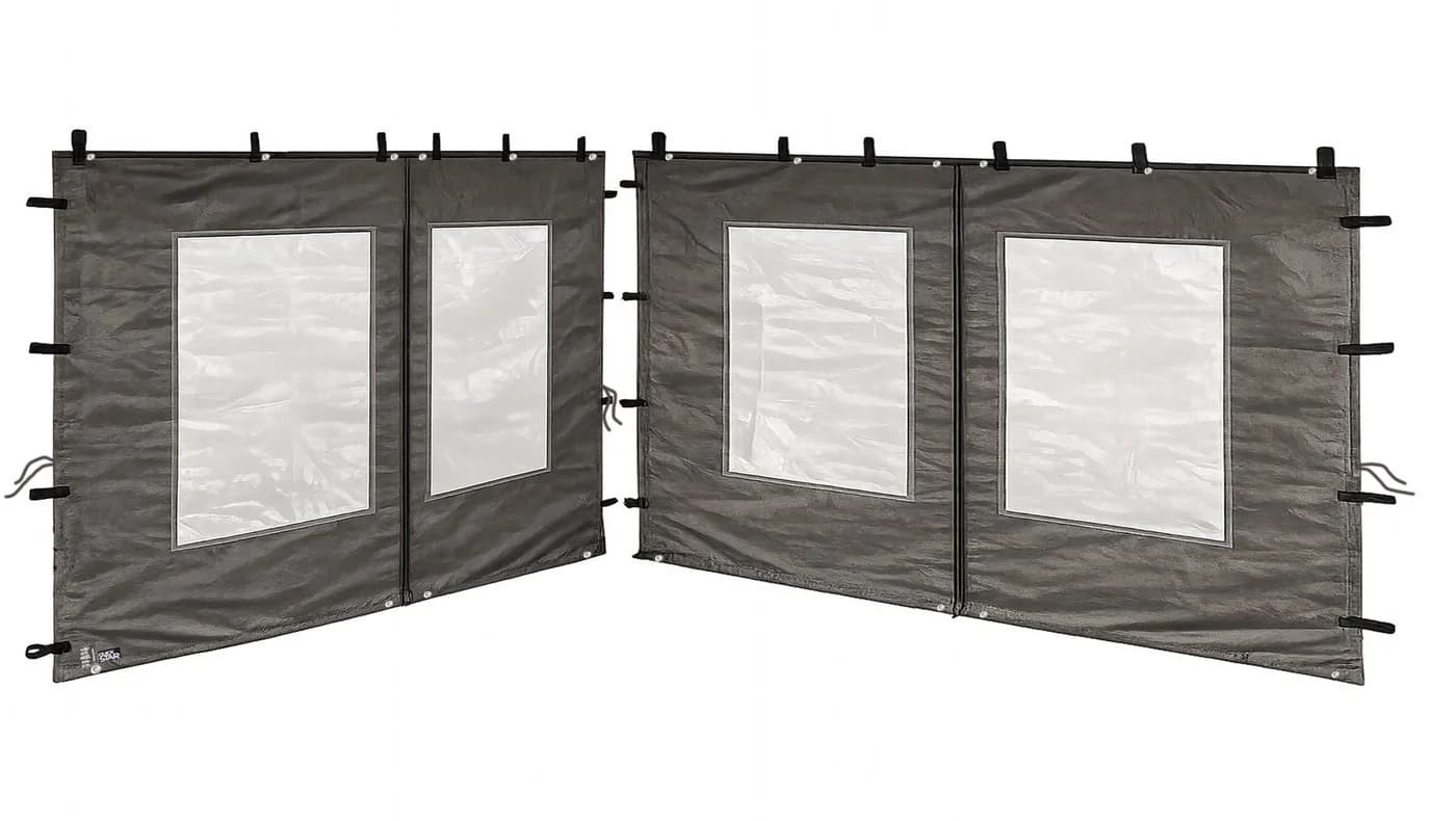 Quick Star Pavillon-Seitenteile 2-tlg. Anthrazit mit PVC-Fenster - Bild 2