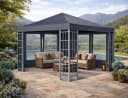 Quick Star Pavillon-Seitenteile 2-tlg. Anthrazit mit PVC-Fenster Bild 3
