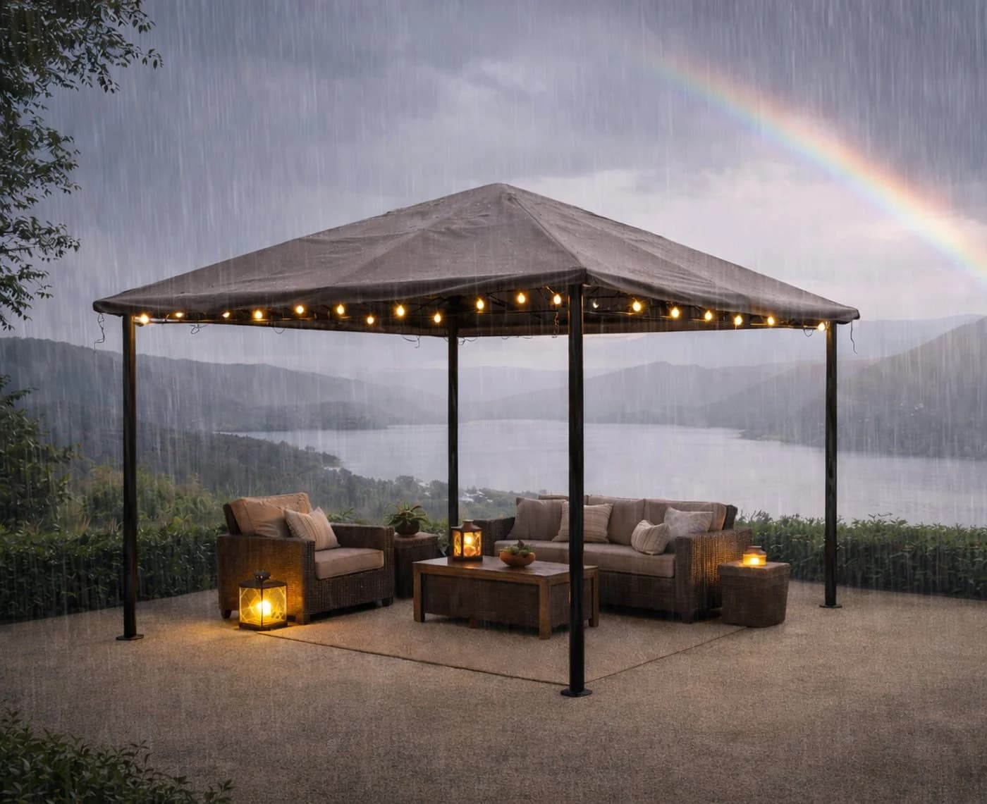 Quick Star Pavillon Schutzhaube 3x3m Taupe Wasserdicht