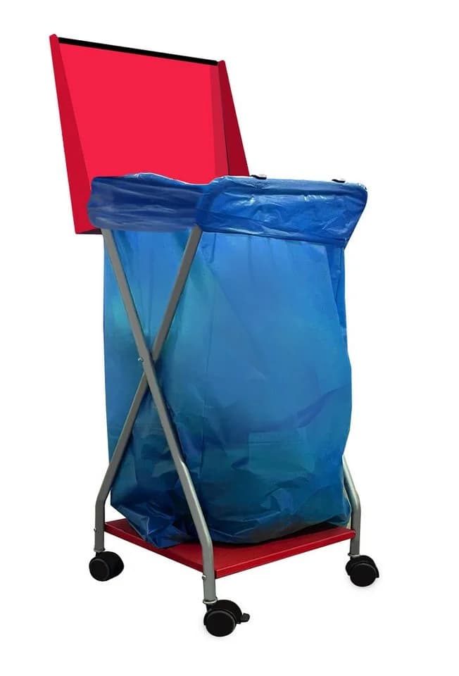 Quick Star Müllsackständer 120L Rot mit 4 Rollen - Bild 2