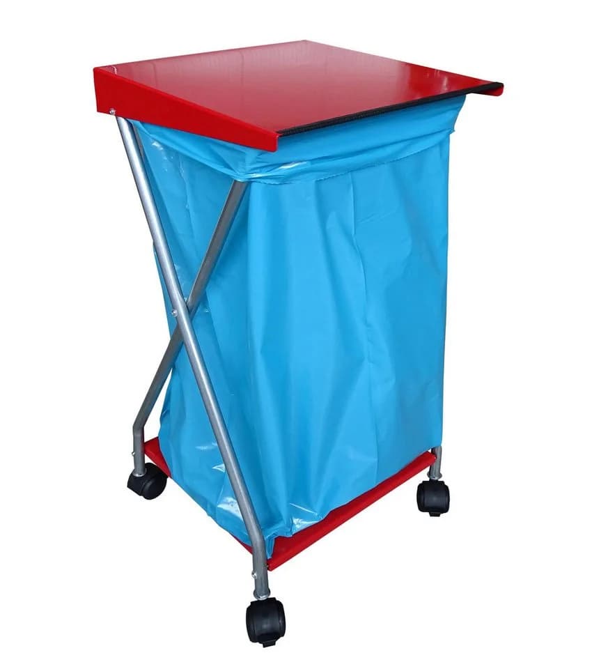 Quick Star Müllsackständer 120L Rot mit 4 Rollen - Bild 3