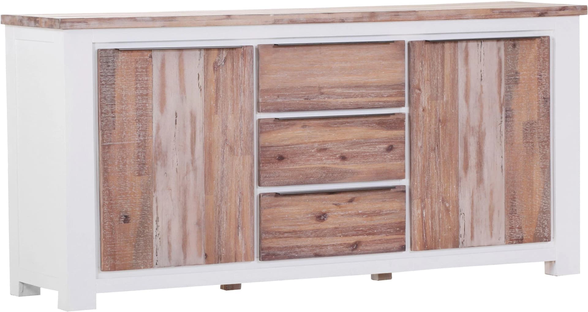 GUTMANN FACTORY Sideboard Tampa Weiß/Natur Vintage Stil