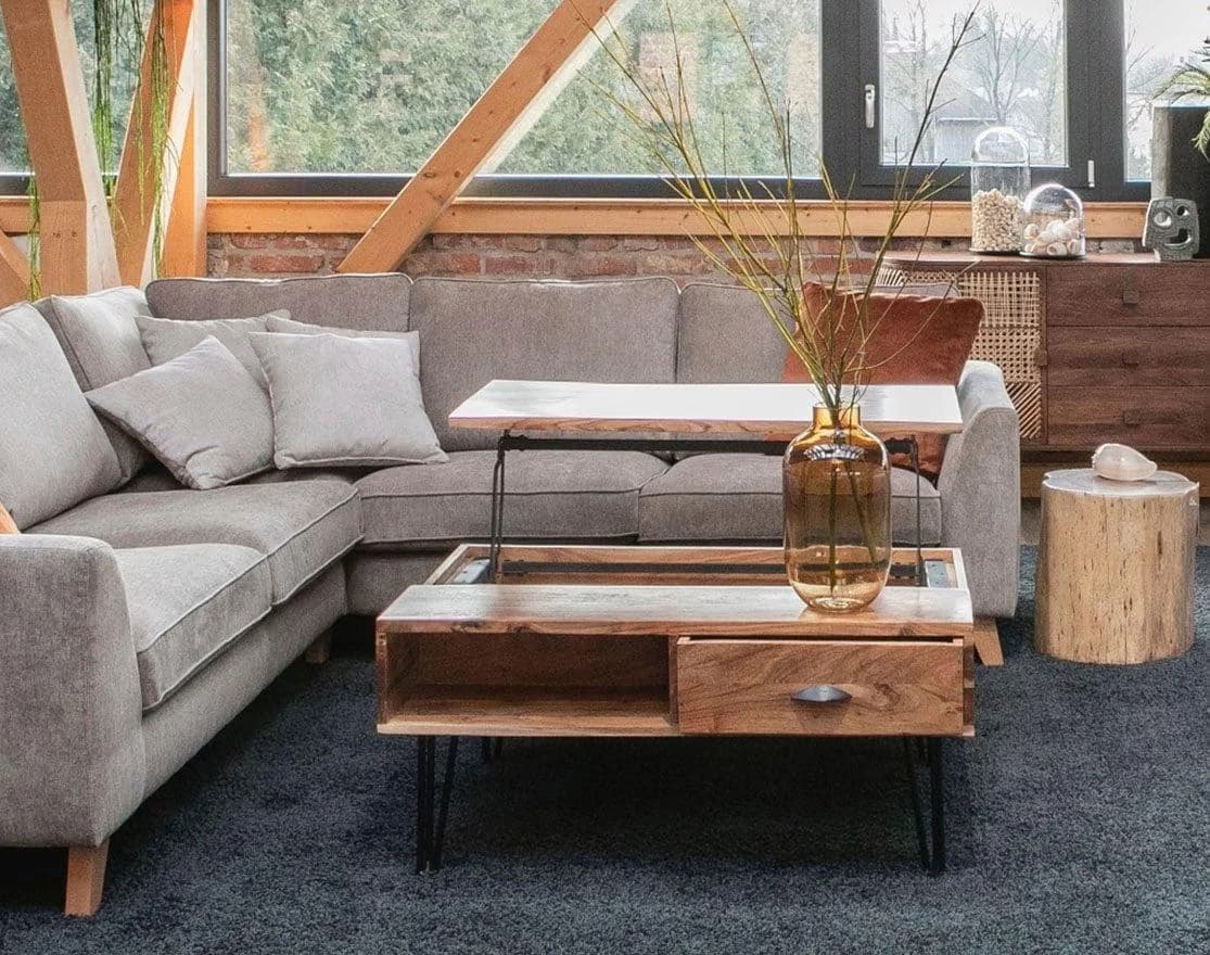 Couchtisch Factory-Stil aus Holz