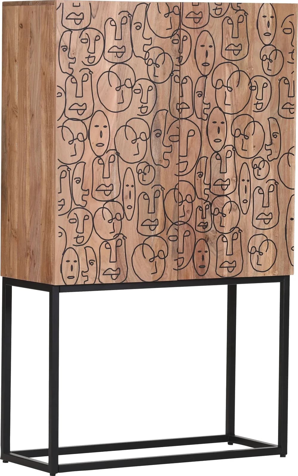 GUTMANN FACTORY Highboard Akazie Beige Schwarz