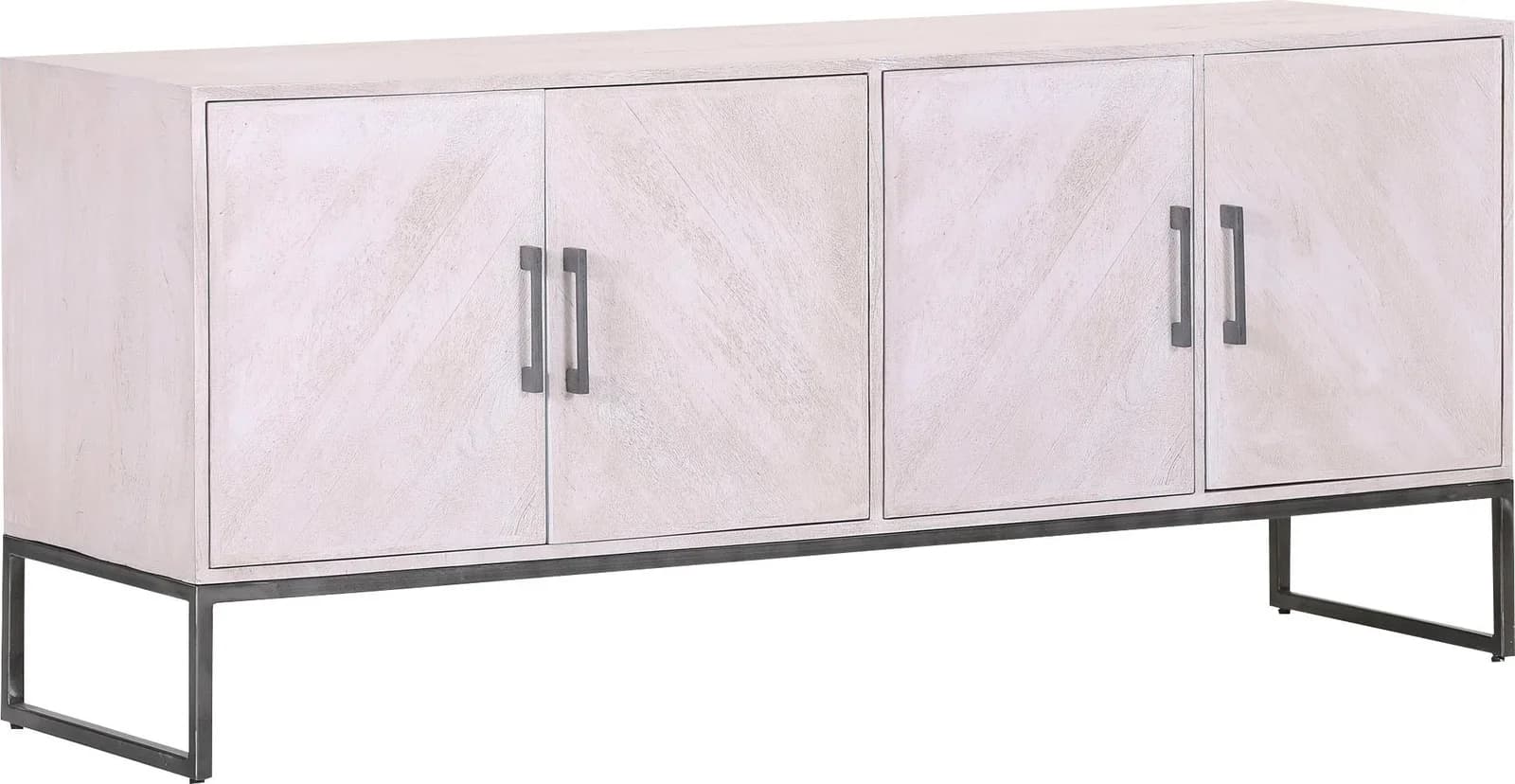 Weißes Sideboard im Factory-Stil aus Massivholz