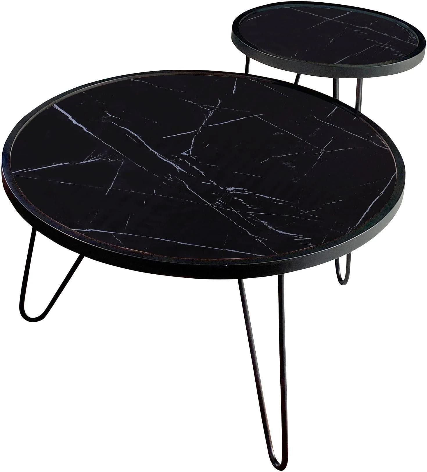 GUTMANN FACTORY Couchtisch Schwarz Haarnadelfuß MDF Metall