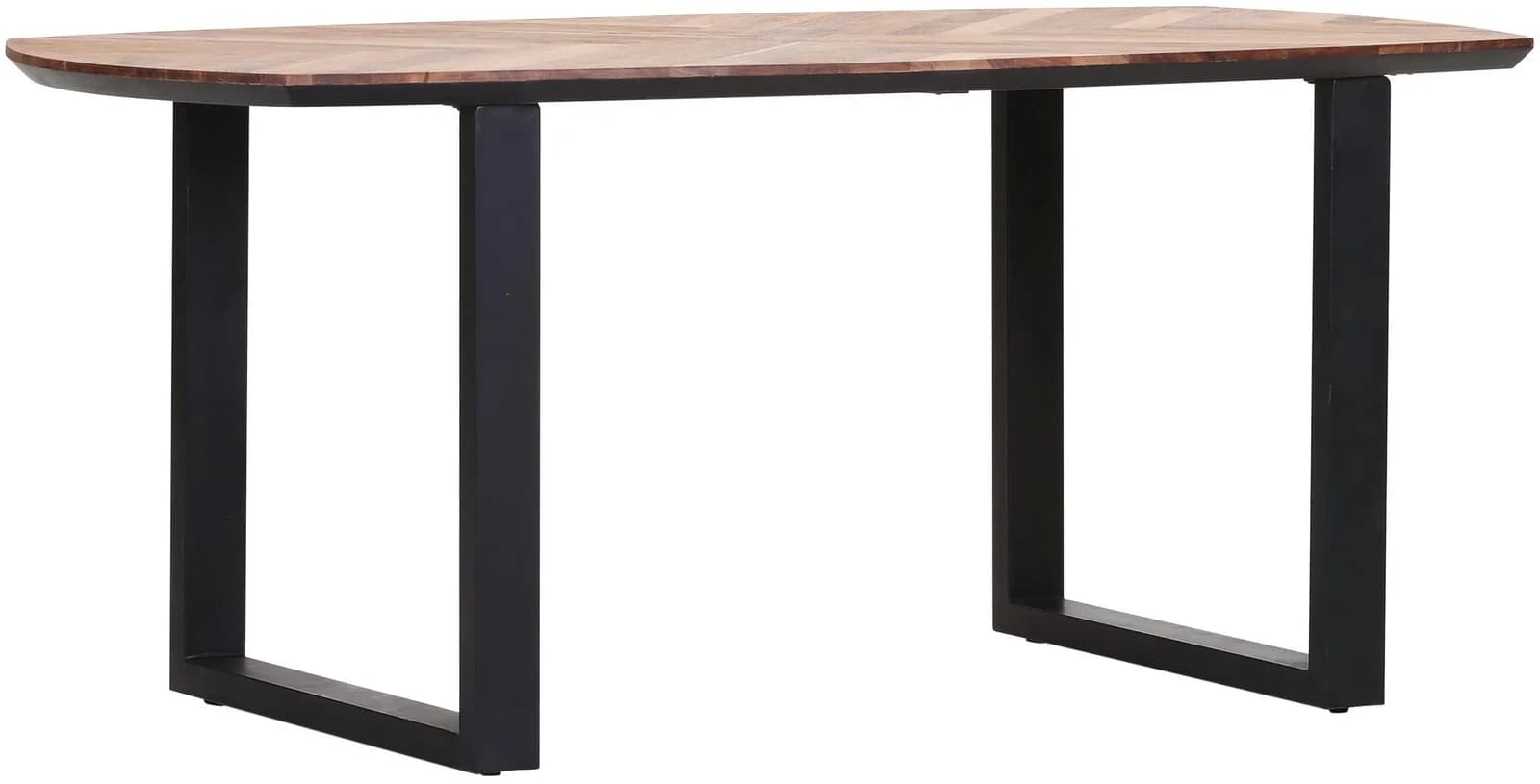GUTMANN FACTORY Esstisch Natur/Schwarz Massivholz Metall