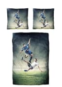 Traumschloss Bettwäsche TS Edition 2-teilig Baumwolle Fußball Duell Blau/Weiß Bild 2