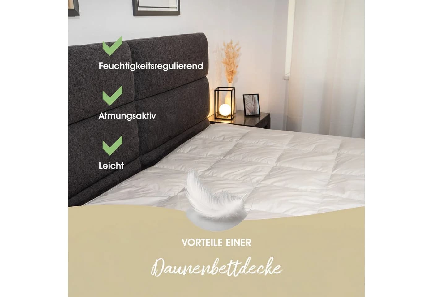 Sanders Kauffmann Gänsedaunenbettdecke Weidegans 100% neue weiße Gänsedaunen - Bild 5