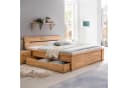 HOMELIV. Bett Tamira 180x200 cm Kernbuche Massivholz mit Schubkasten Bild 2