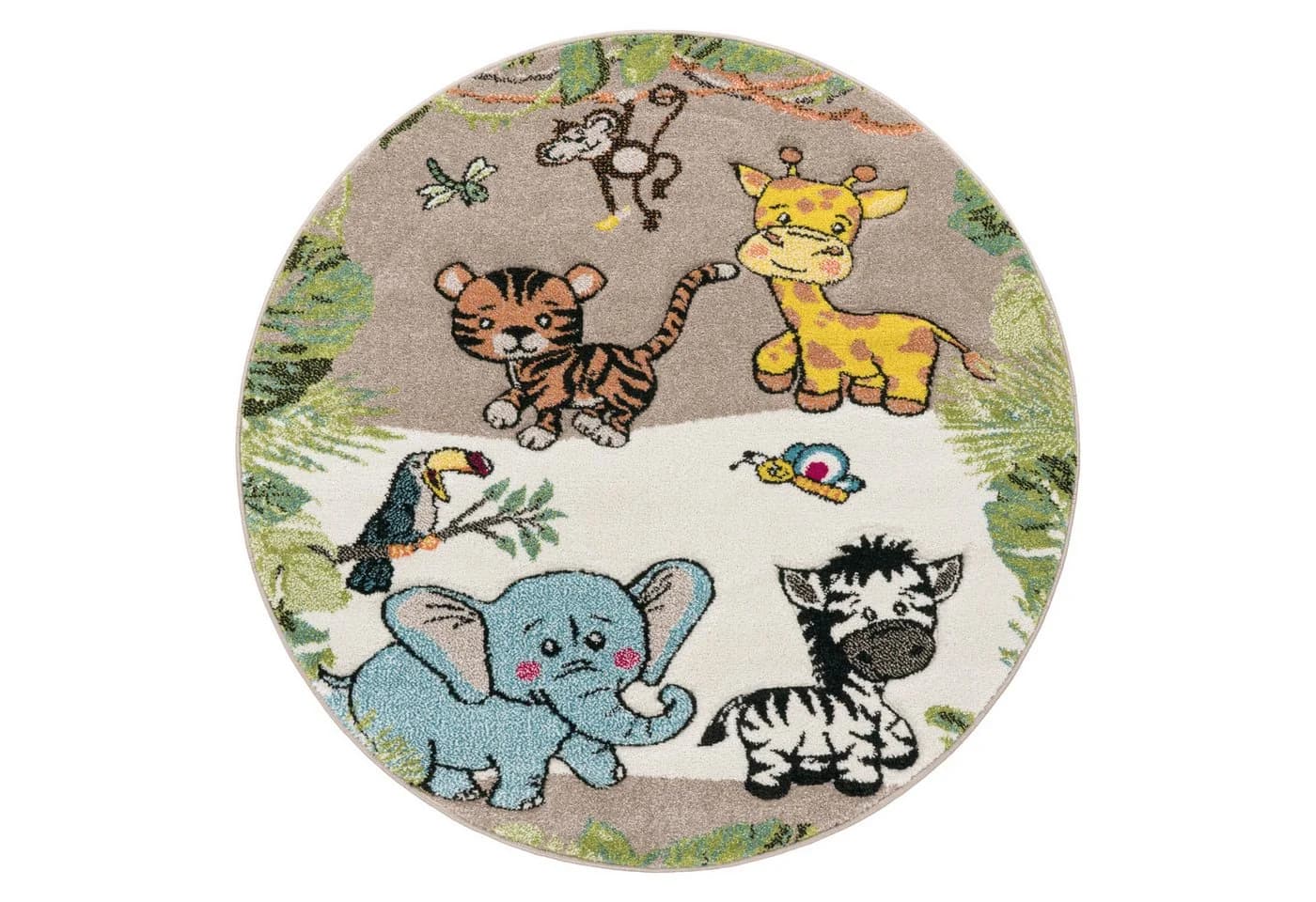 Paco Home Kinderteppich Diamond 644 Dschungel-Tiere 3D-Design