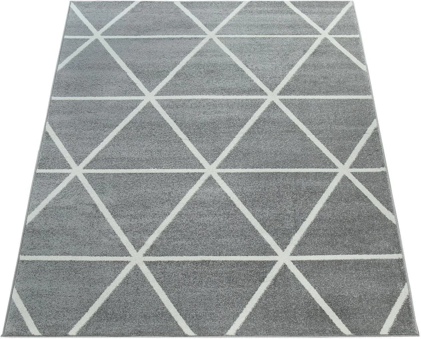 PACO HOME Teppich Stella 401 Grau Geometrisches Rautenmuster Skandi