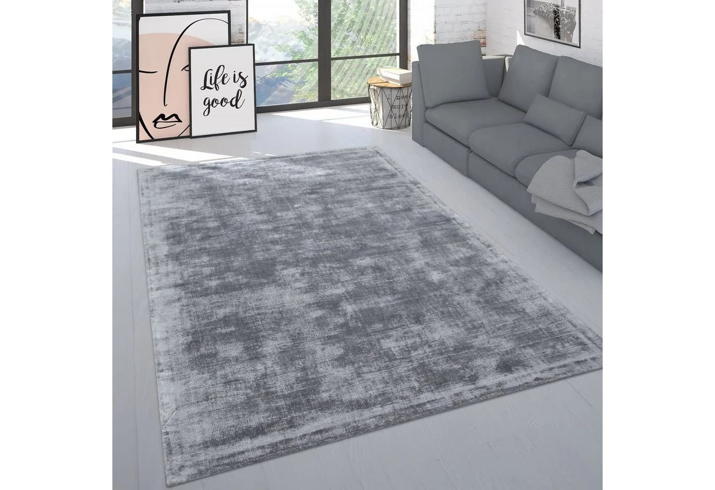 PACO HOME Teppich Nagpur 260 Grau Handgewebt Kurzflor - Bild 2