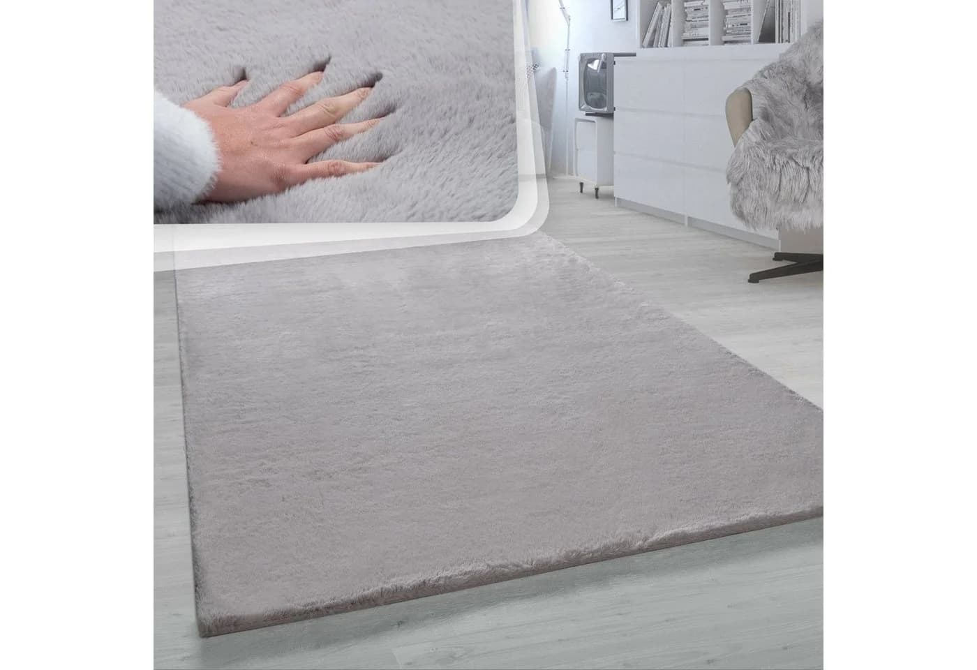 Paco Home Fellteppich Rabbit 780 Grau Hochflor Kuschelteppich - Bild 2