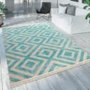 Paco Home Teppich Poco 821 Blau Weiß Rauten Design Outdoor Bild 5