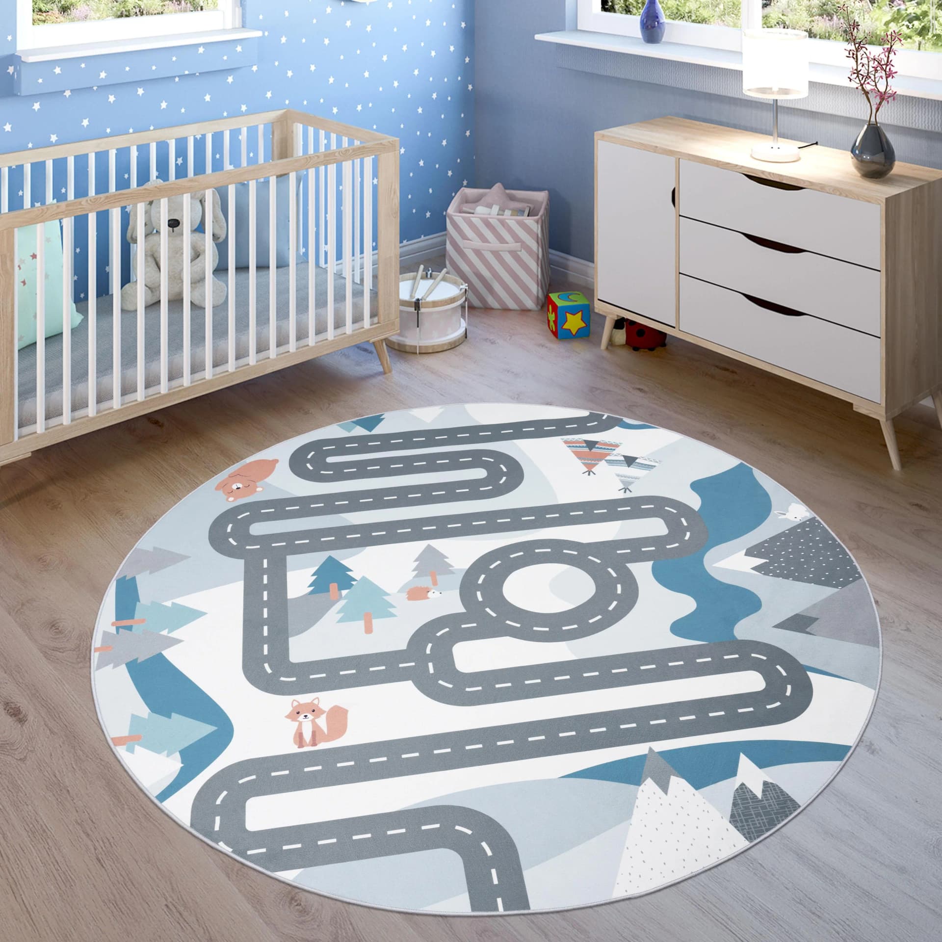 Kinderteppich PACO HOME Bino 574 - Beige, 200cm Ø, Polyester