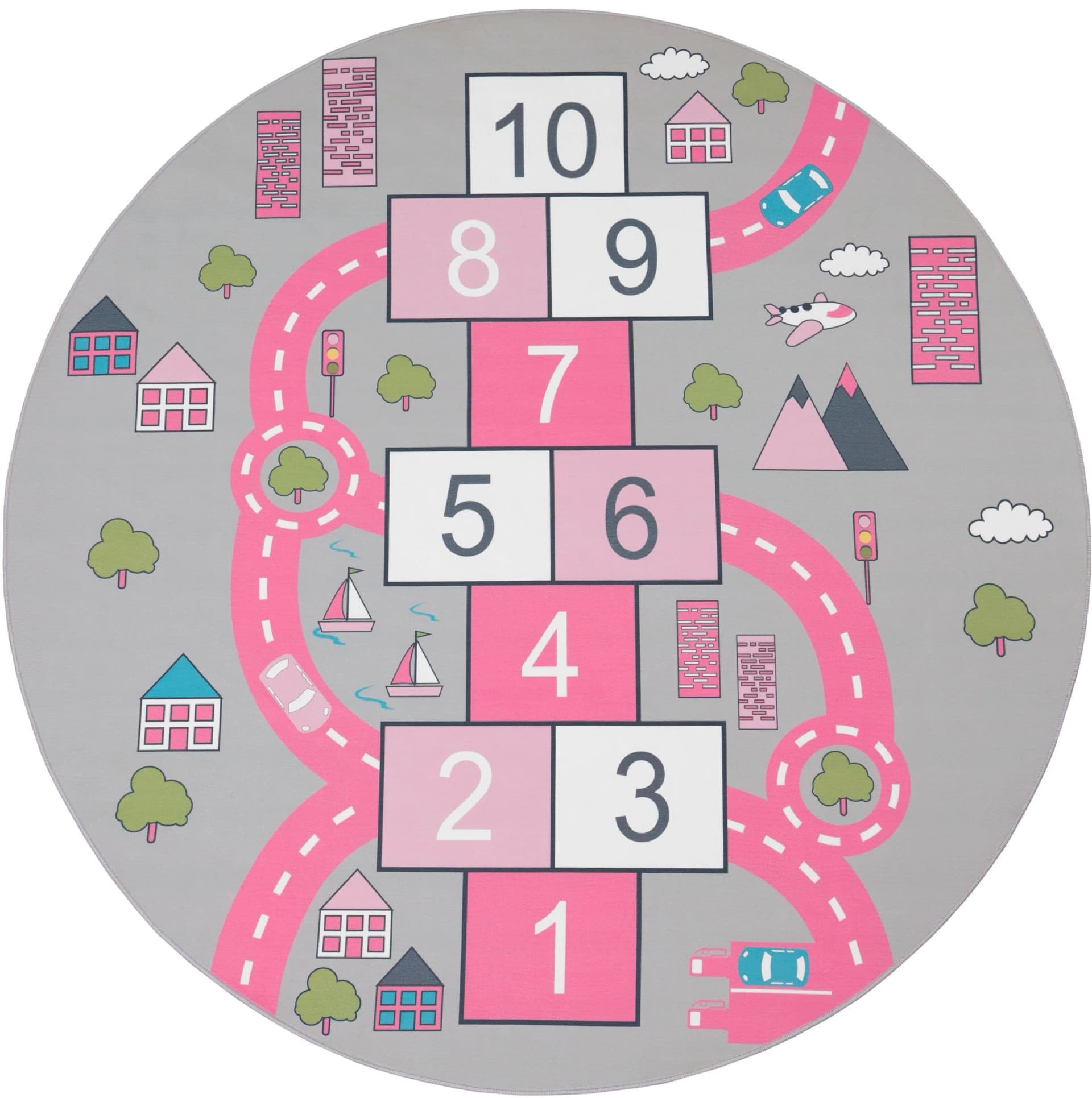 PACO HOME Kinderteppich Bino 569 Pink Rund