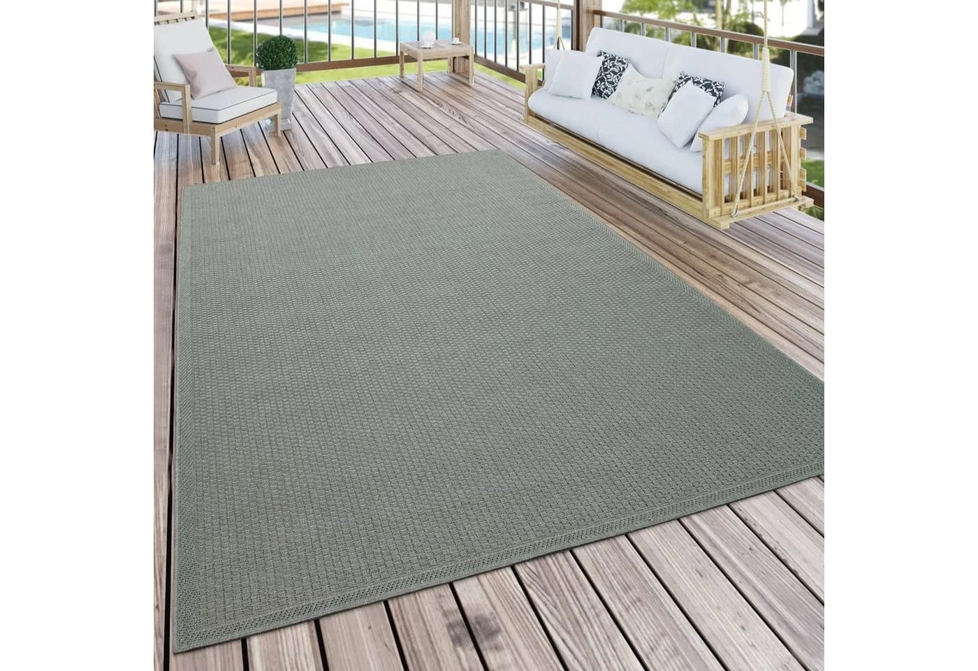 PACO HOME Teppich Timber 125 Grün Outdoor - Bild 2