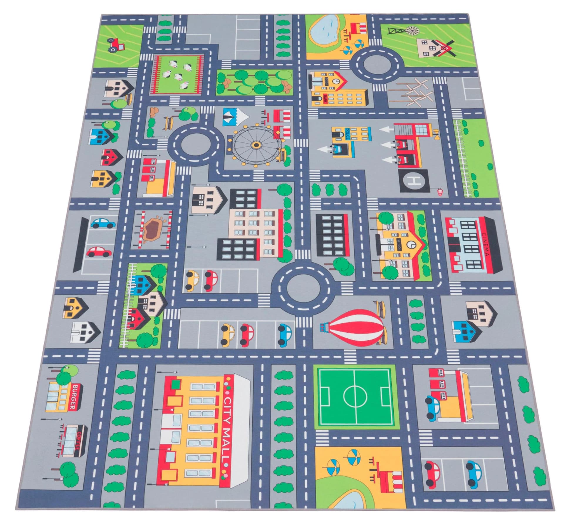PACO HOME Kinderteppich Bino 576 Grau Kurzflor