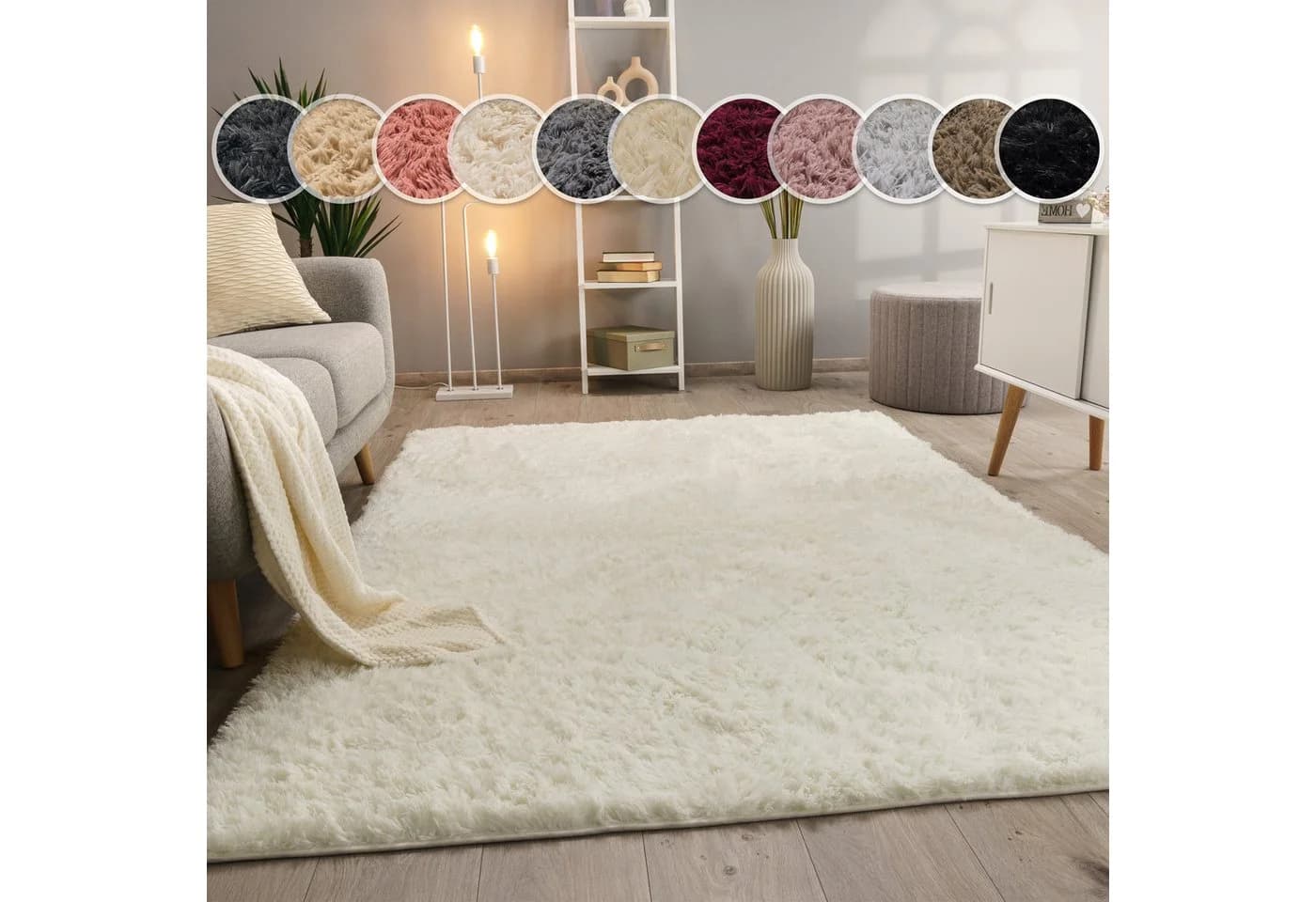 Paco Home Hochflor-Teppich Silky 591 Vanille - Bild 2