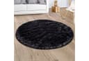 PACO HOME Hochflor-Teppich Silky 591 Schwarz Rund 80cm Bild 2