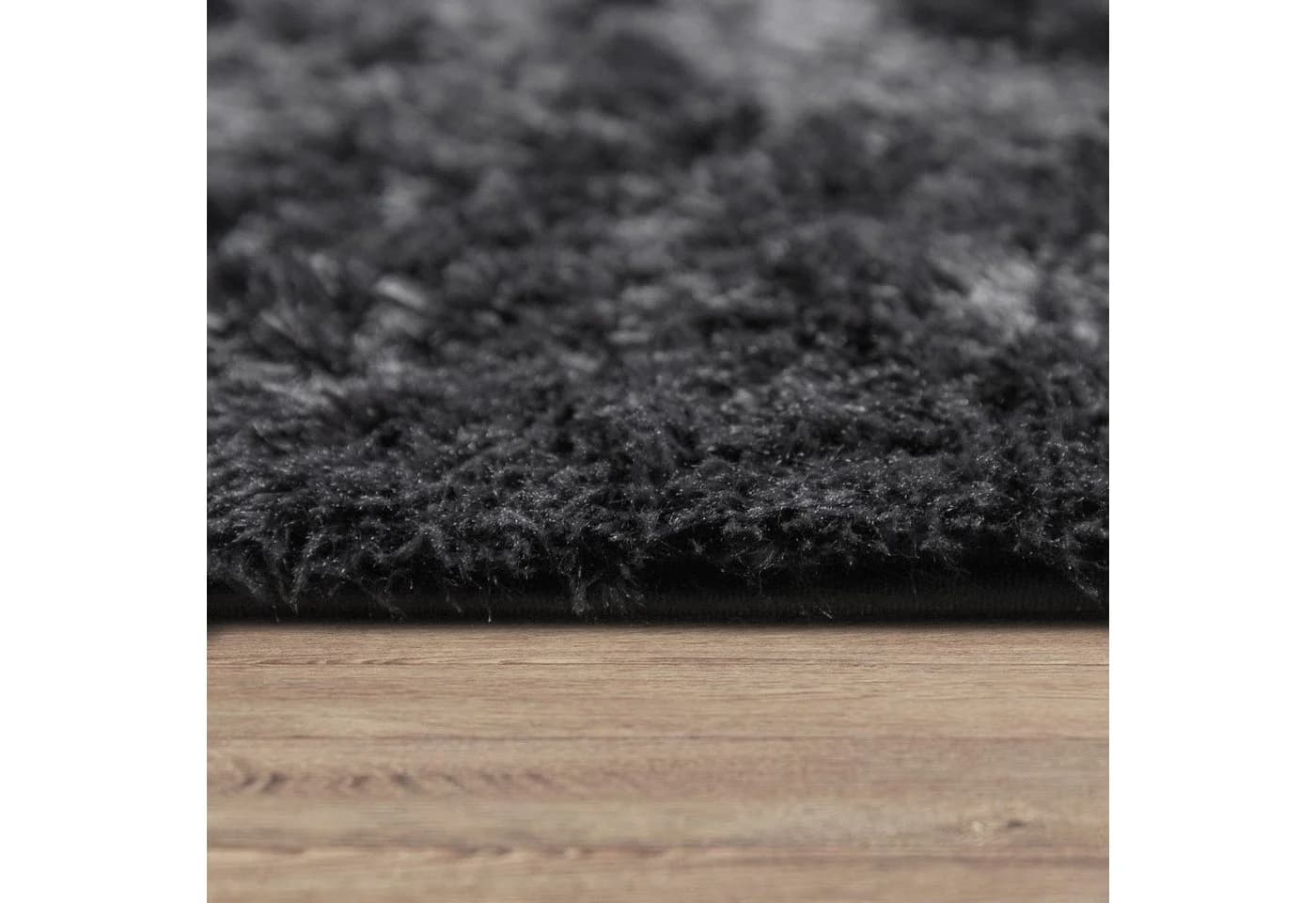 PACO HOME Hochflor-Teppich Silky 591 Schwarz Rund 80cm - Bild 3