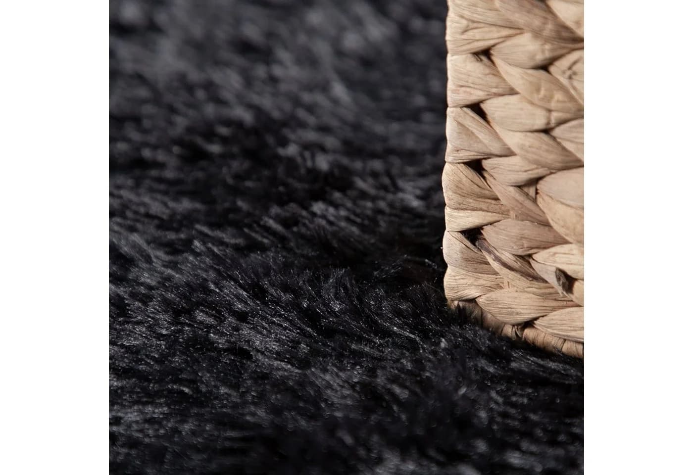 PACO HOME Hochflor-Teppich Silky 591 Schwarz Rund 80cm - Bild 4