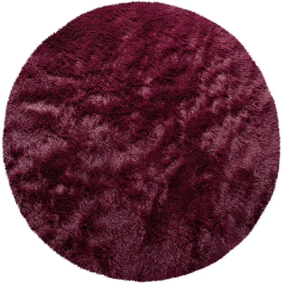 PACO HOME Hochflor-Teppich Silky 591 Lila Rund - Bild 1