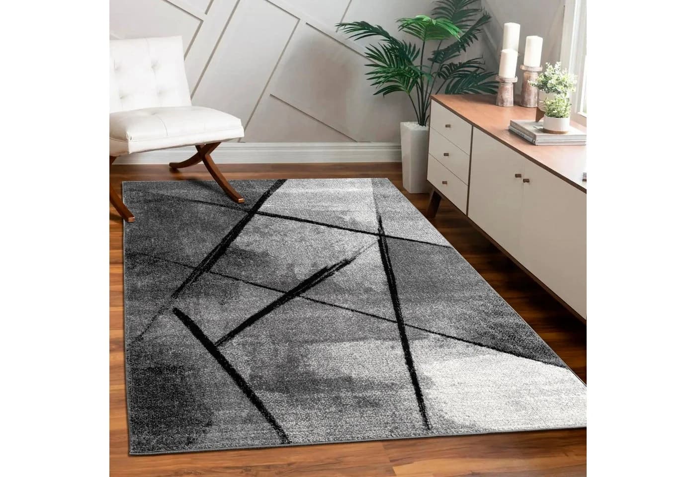 Paco Home Teppich Mondial 113 Grau Modern Abstrakt Kurzflor - Bild 2
