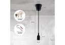 PACO HOME Pendelleuchte SUN Schwarz E27 Silikon Textilkabel Bild 3