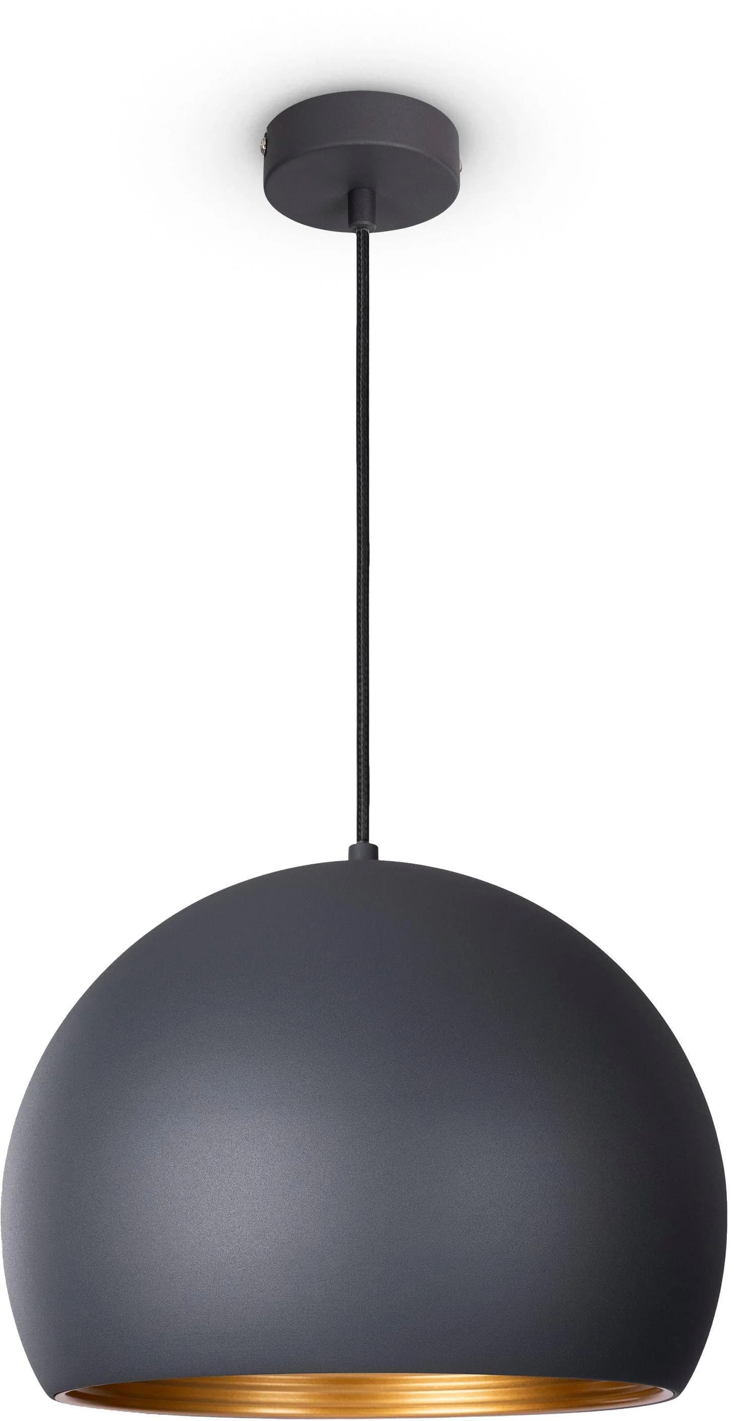 PACO HOME Pendelleuchte JOHN Anthrazit-Gold Aluminium
