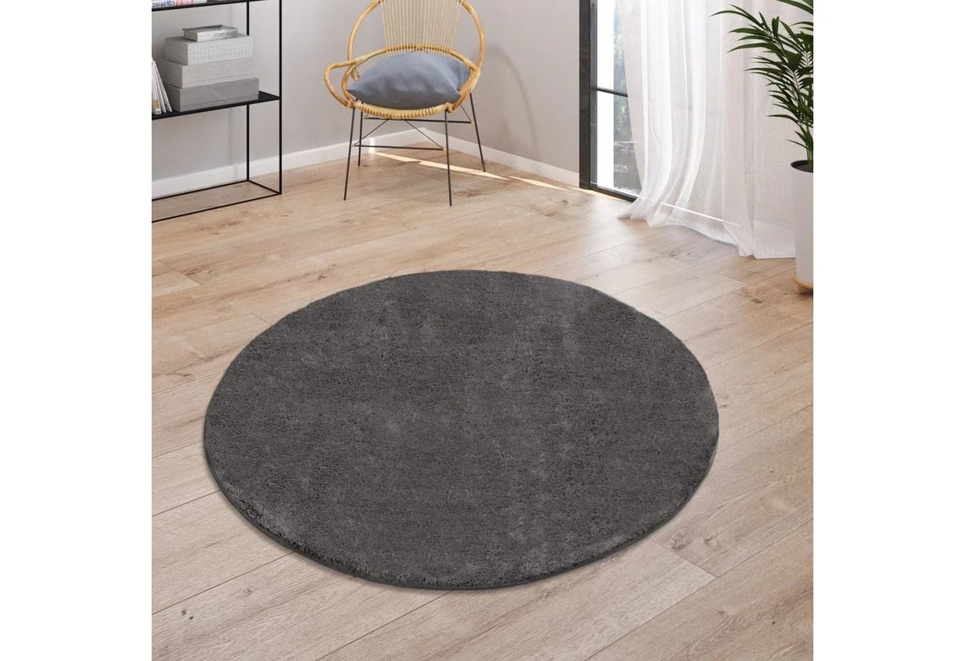 Paco Home Teppich Cadiz 630 Anthrazit Kurzflor - Bild 3