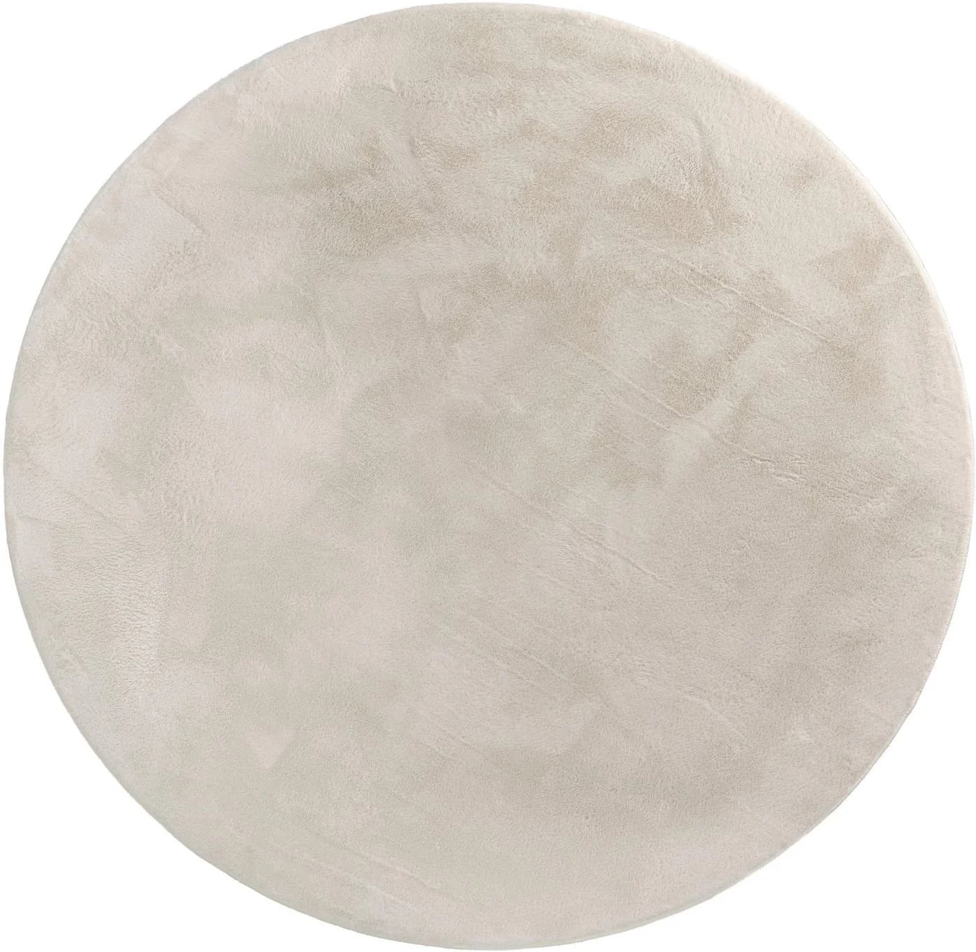 Paco Home Kunstfell Teppich Beige Rund 200cm