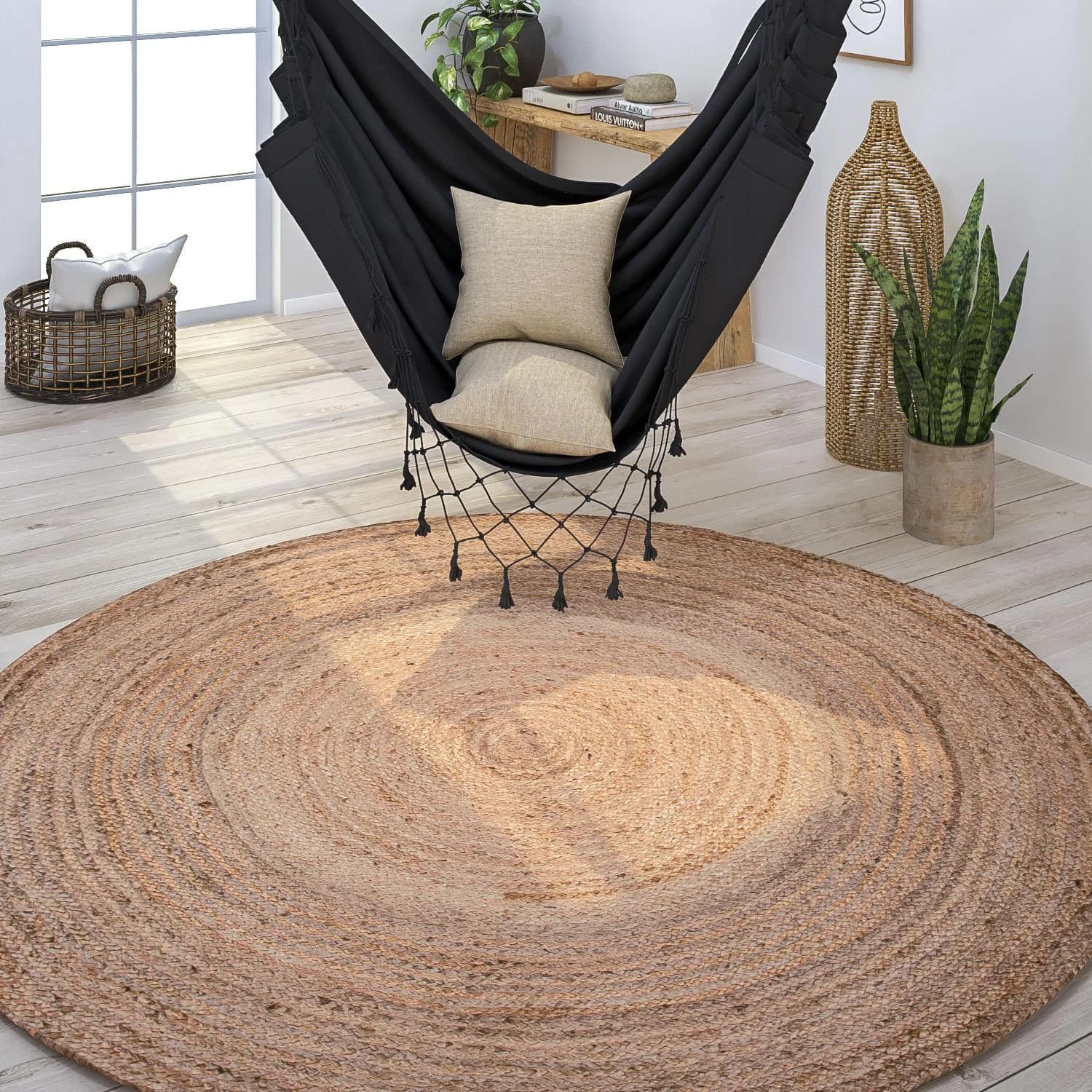 PACO HOME Viborg 595 Jute Teppich 200cm rund