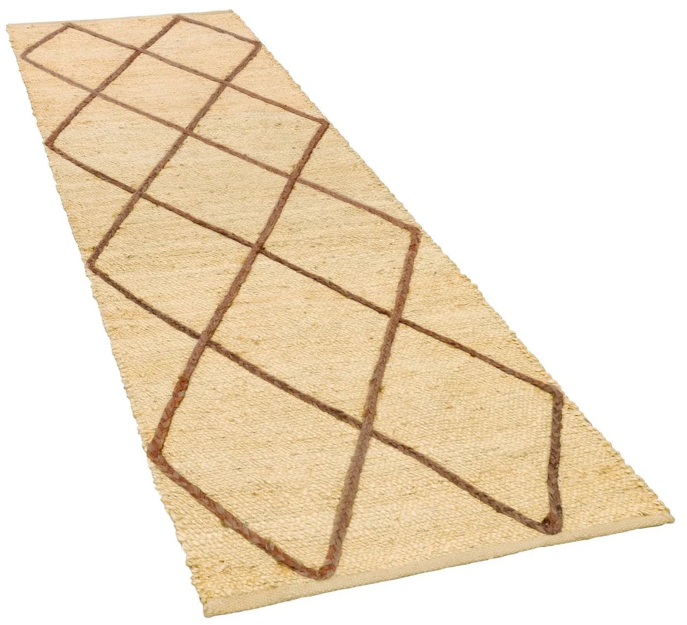 Paco Home Teppich Skive 685 Jute Beige Rauten Muster