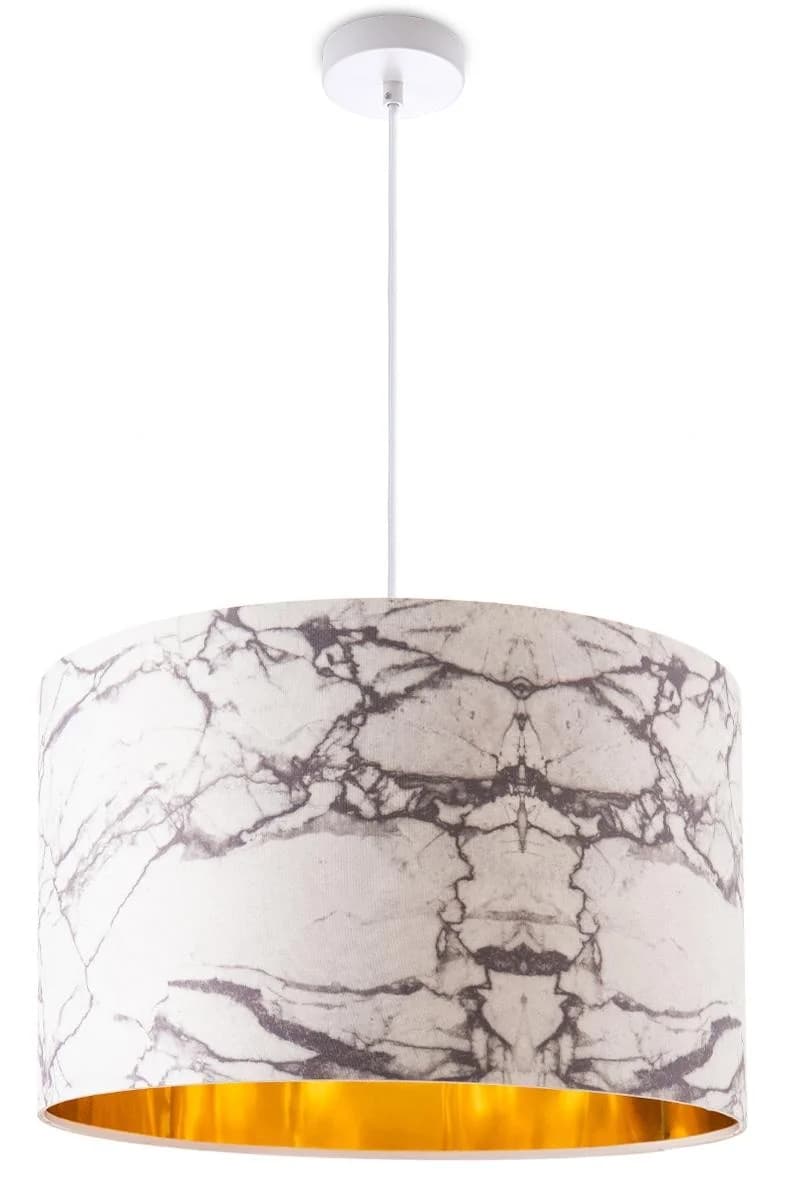 PACO HOME Pendelleuchte Kraft 525 Weiß Marmoroptik E27