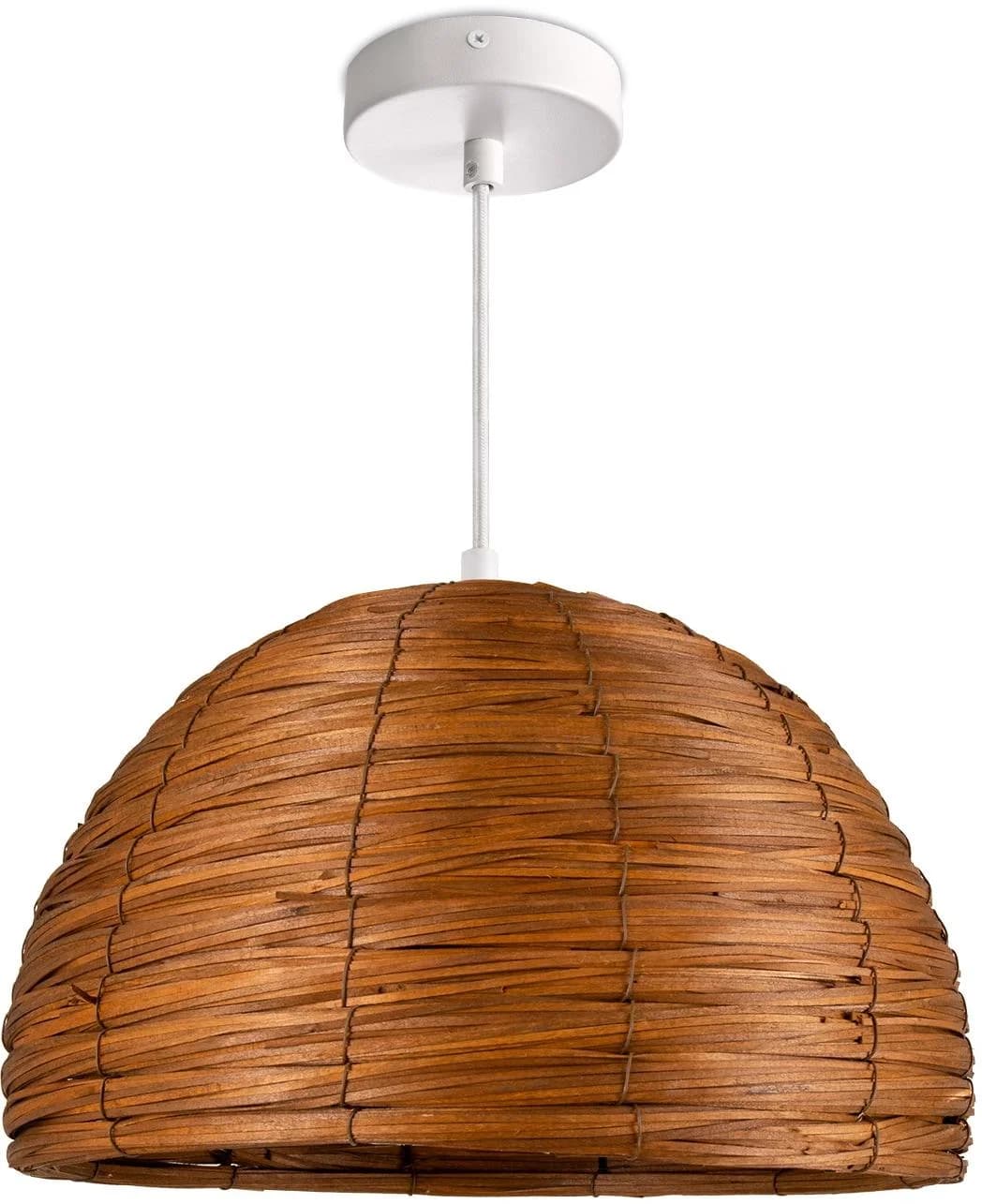 PACO HOME Pendelleuchte Gogo Weiß Gras E27