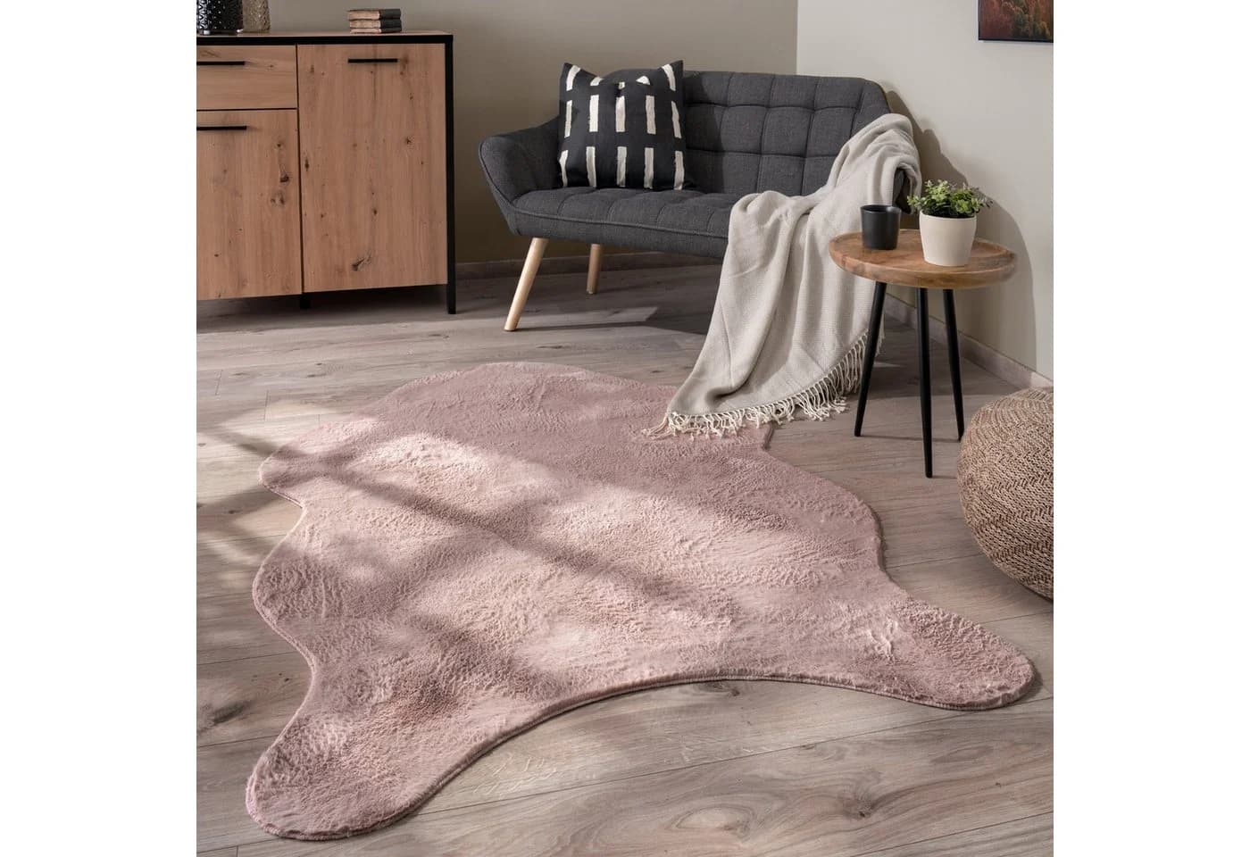 PACO HOME Fellteppich Pelt 640 Rosa Modern Uni