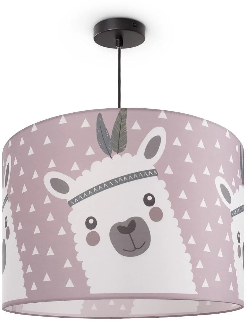 Paco Home Pendelleuchte Ela 214 Kinderlampe Deckenlampe LED Kinderzimmer Lama-Motiv E27