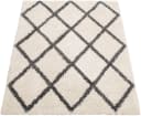 PACO HOME Hochflor-Teppich Arezzo 681 Grau/Weiß Rautenmuster Skandi Bild 2