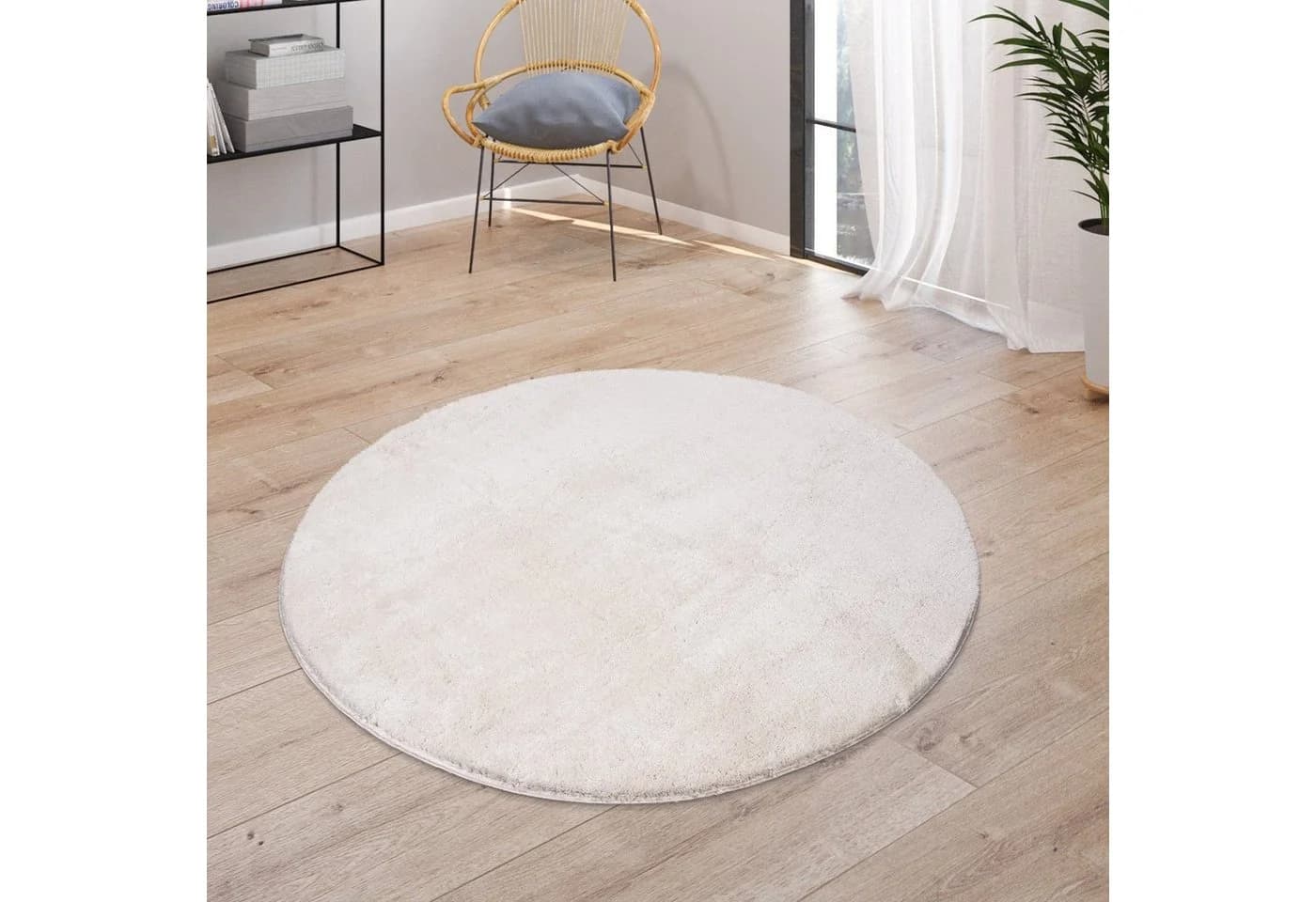 Paco Home Teppich Cadiz 630 Rund Beige Kurzflor - Bild 3