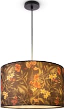 PACO HOME Pendelleuchte Hugo Flower Schwarz Stoffschirm Bild 5
