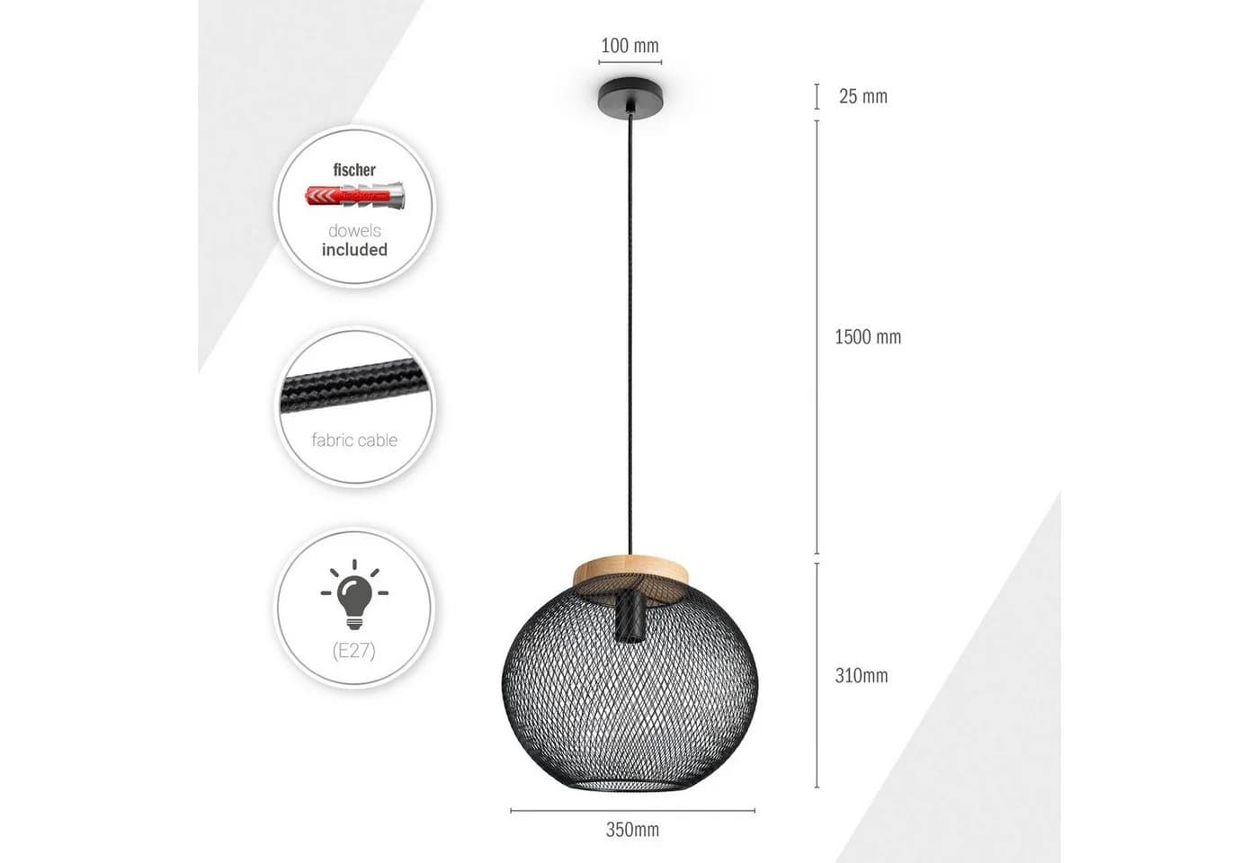 PACO HOME Pendelleuchte TRAPU Schwarz Industrial Design - Bild 5