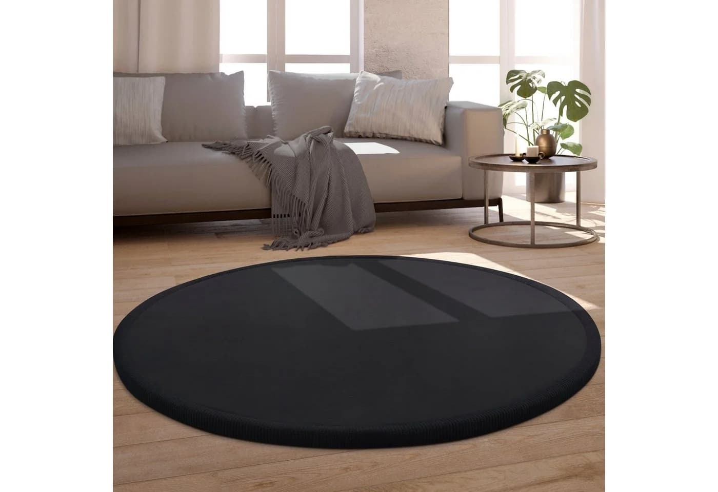 PACO HOME Teppich Tatami 475 Schwarz Kurzflor mit Memory Foam - Bild 2