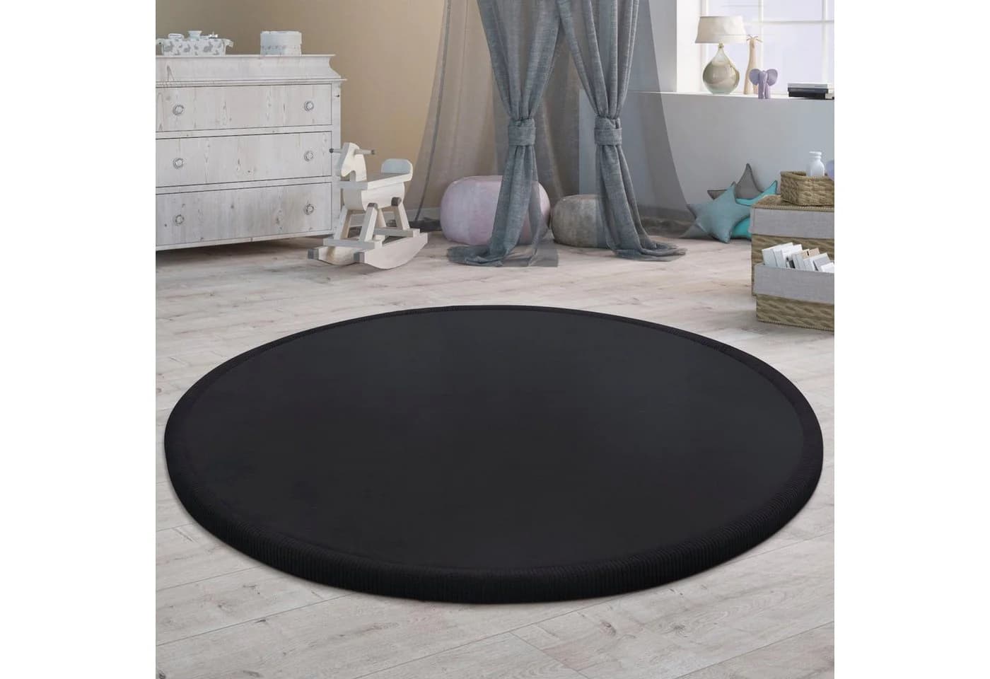 PACO HOME Teppich Tatami 475 Schwarz Kurzflor mit Memory Foam - Bild 5