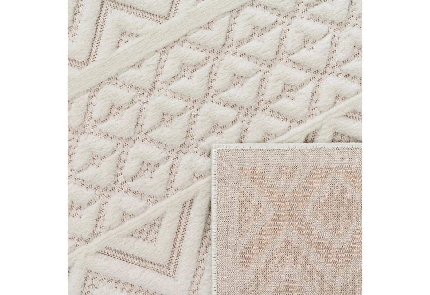 PACO HOME Teppich Livorno 673 Creme Rautenmuster Outdoor - Bild 3