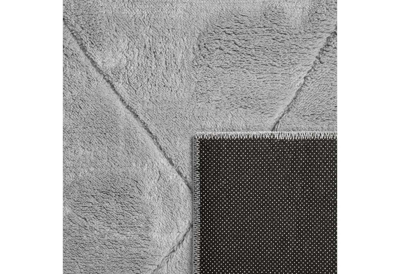 PACO HOME Teppich Utrecht 641 Grau Kurzflor Rautenmuster 3D-Design - Bild 3