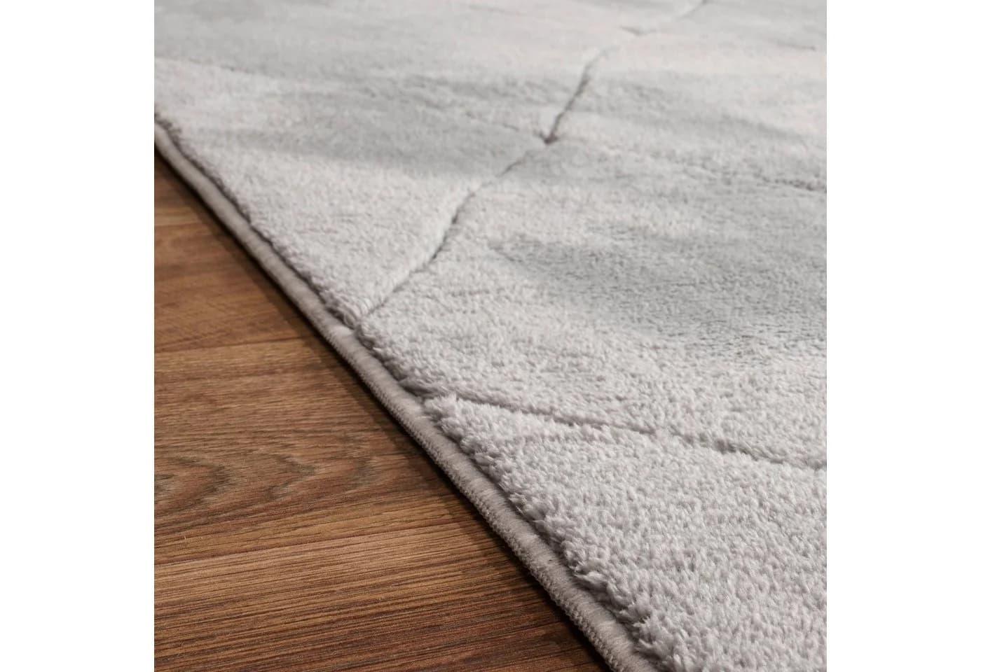 PACO HOME Teppich Utrecht 641 Grau Kurzflor Rautenmuster 3D-Design - Bild 4